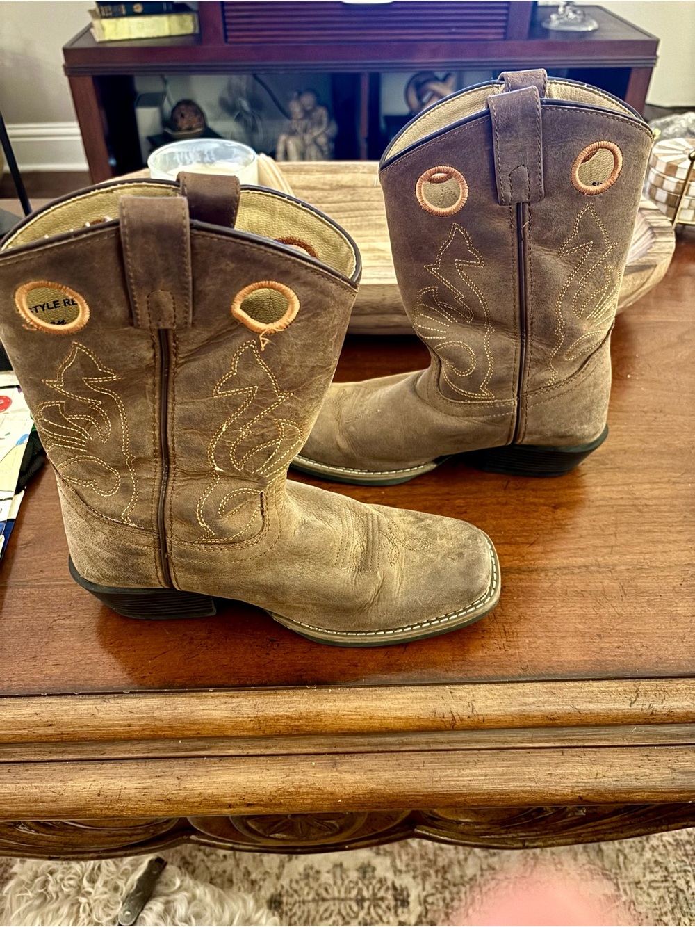 Northern Boot Co. Brown Leather Cowboy Boots – Unisex Youth Size 4M 🤎🤠